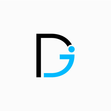 DJ initial logo vector image
