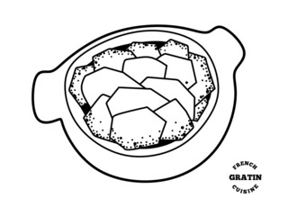 Potato gratin. Traditional dish of french cuisine. Homemade food.