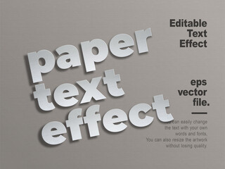 Fototapeta na wymiar Elegant Realistic Paper Cutout Editable Text Effect