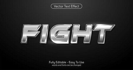Creative 3d text Fight editable metal style effect template