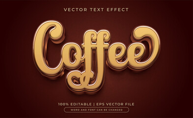 Coffee text, editable text effect style