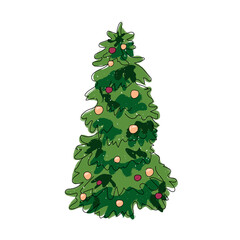  christmas tree vector. decorated christmas tree vector. decorated christmas tree on isolated white background vector. vector illustration. eps