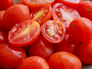 신선한 유기농 채소 방울 토마토