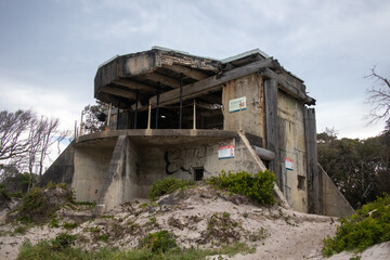 Fototapeta na wymiar Ruined World War 2 bunker on Bribie Island