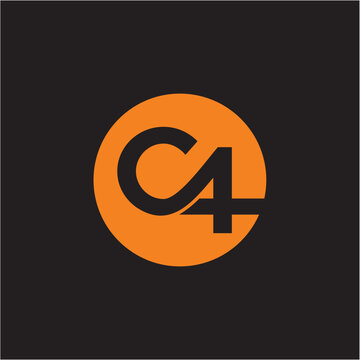 C4 initial circle logo vector image
