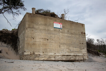 Ruined World War 2 bunker on Bribie Island