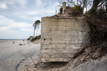 Ruined World War 2 bunker on Bribie Island