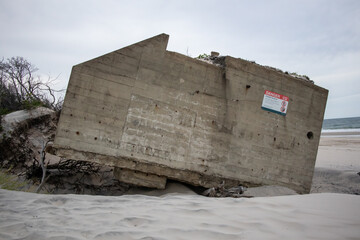 Ruined World War 2 bunker on Bribie Island