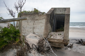 Ruined World War 2 bunker on Bribie Island