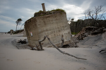 Ruined World War 2 bunker on Bribie Island