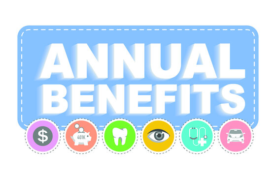 Vector Illustration Of Annual Employee Benefits Concept