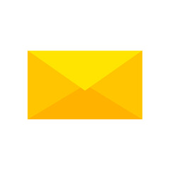 Yellow envelope icon. Correspondence mail. Postage sign. Communication background. Vector illustration. Stock image.