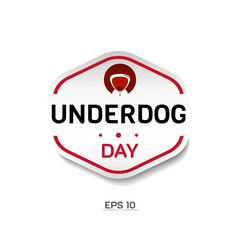 Underdog Day Sticker. December 17. Rubber stamp, banner, greeting card, or poster vector illustration