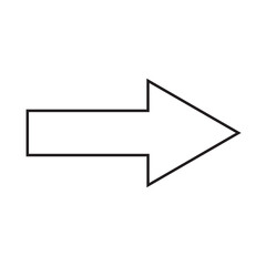 Arrow right sign. Classic black icon. App element. Creative art. Navigation background. Vector illustration. Stock image. 