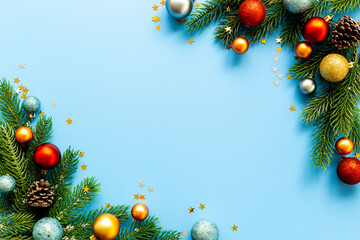 Merry Christmas and happy holiday greeting card banner