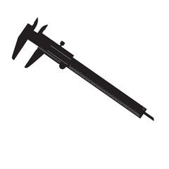 calipers measure icon on white background. vernier calipers silhouette. measuring tool and equipment sign. flat style.