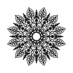 Circular pattern in the form of mandala with flower for henna mandala tattoo decoration