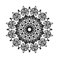 Circular pattern in the form of mandala with flower for henna mandala tattoo decoration