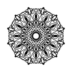 Circular pattern in the form of mandala with flower for henna mandala tattoo decoration