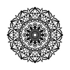 Circular pattern in the form of mandala with flower for henna mandala tattoo decoration