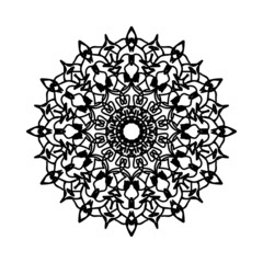 Circular pattern in the form of mandala with flower for henna mandala tattoo decoration