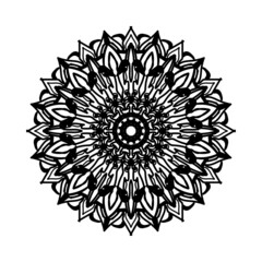 Circular pattern in the form of mandala with flower for henna mandala tattoo decoration