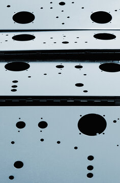 Close up of spotted steel panels