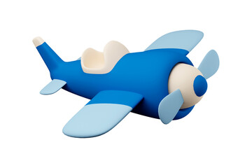 3D icon airplane isolated on white background. 3d render illustration