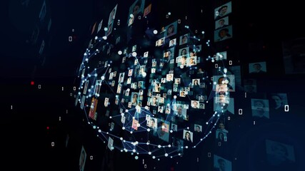 Multinational people and global communication network concept. Social media. - Powered by Adobe