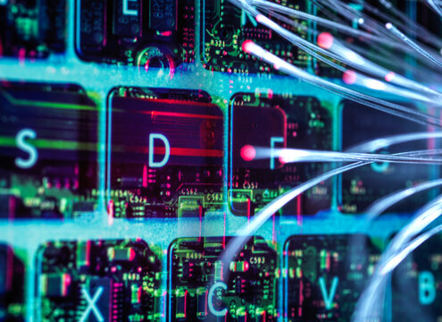 Fiber optic data, digital composite