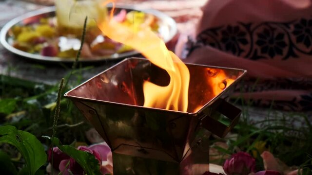 Arathi ritual. fire of shakti