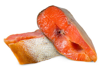 Salmon. Smoked Salmon. Natural Atlantic raw fish. Whole piece of steak or fillet of red fish salmon or trout. Fresh caught fish good for Japanese sushi, sashimi. Seafood restaurant. Food Photography.