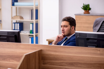 Young businessman employee working in the office