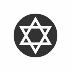 Flat icon Star of David. The star was almost universally adopted by Jews in the 19th-century as a striking and simple emblem of Judaism.