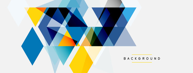 Color triangles composition, geometric abstract background. Techno or business concept, pattern for wallpaper, banner, background, landing page