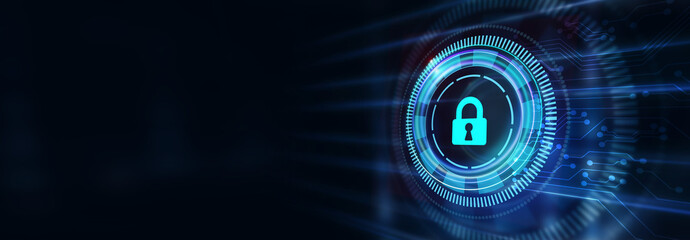 Cyber security data protection business technology privacy concept. 3d illustration