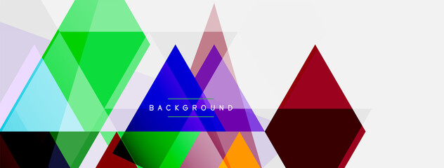 Color triangles composition, geometric abstract background. Techno or business concept, pattern for wallpaper, banner, background, landing page