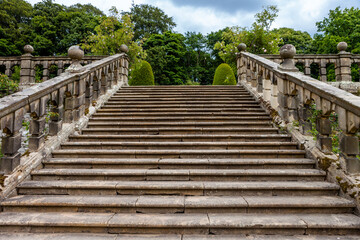 Stairs at an old castle in England, UK