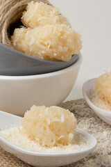 Traditional cocada, Brazilian dessert made with coconut.
