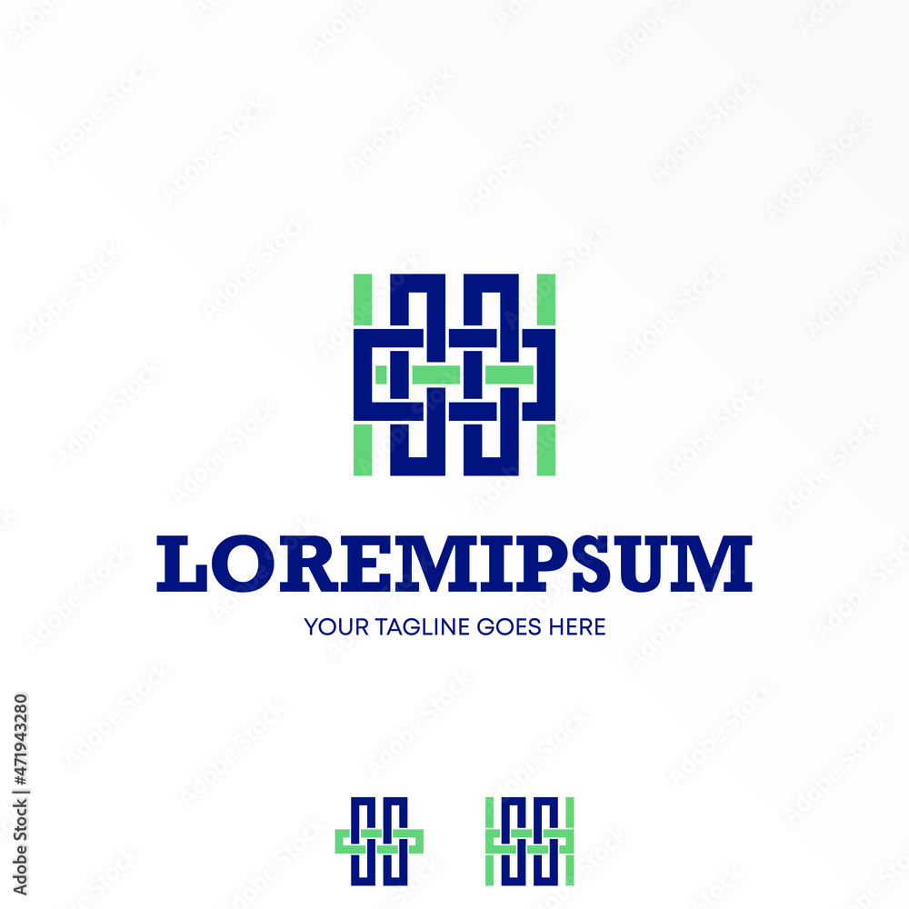 Poster letter or word h line font with webbing like motif image graphic icon logo design abstract concept v