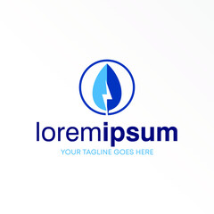 simple and unique Leaf and electric or power in circle image graphic icon logo design abstract concept vector stock. Can be used as a symbol related to renewable energy.