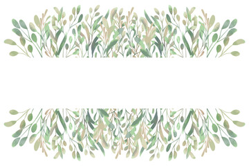 Wedding invitation card. Spring foliage. Beautiful isolated clipart element for design.