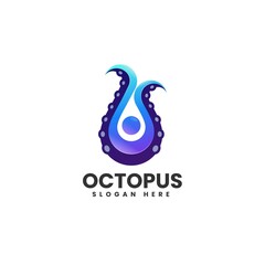 Fototapeta premium Vector Logo Illustration Octopus Gradient Colorful Style.