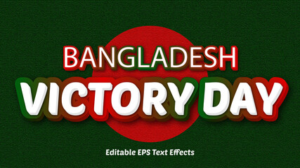 Bangladesh Victory Day 3d text effect vector for 16th december celebration typography 