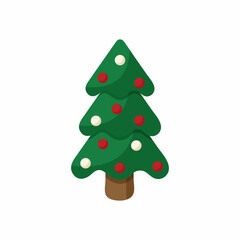 Christmas tree isolated on white background. Vector illustration