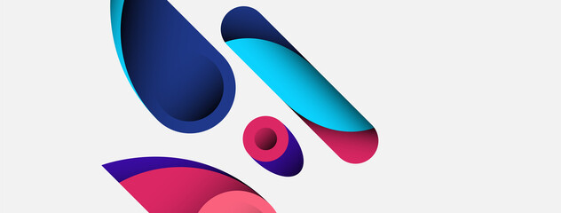 Abstract background. Minimal geometric circles and round style shapes with deep shadow effects. Trendy technology business template for wallpaper banner or background