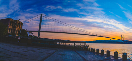 Bosphorus bridge view from Ortakoy at sunrise