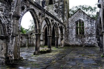 Fototapeta na wymiar Ruins of the church of St Thomas a Beckett in Heptonstall, UK.