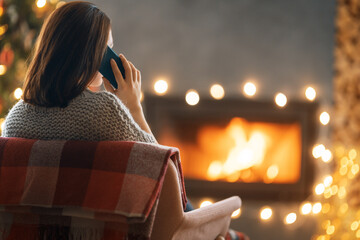 woman near Christmas tree