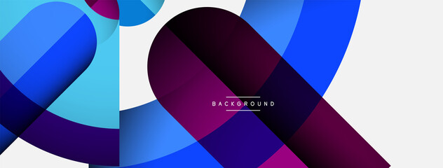Fototapeta premium Geometric abstract background. Round shapes, circles, lines composition for wallpaper banner background or landing page
